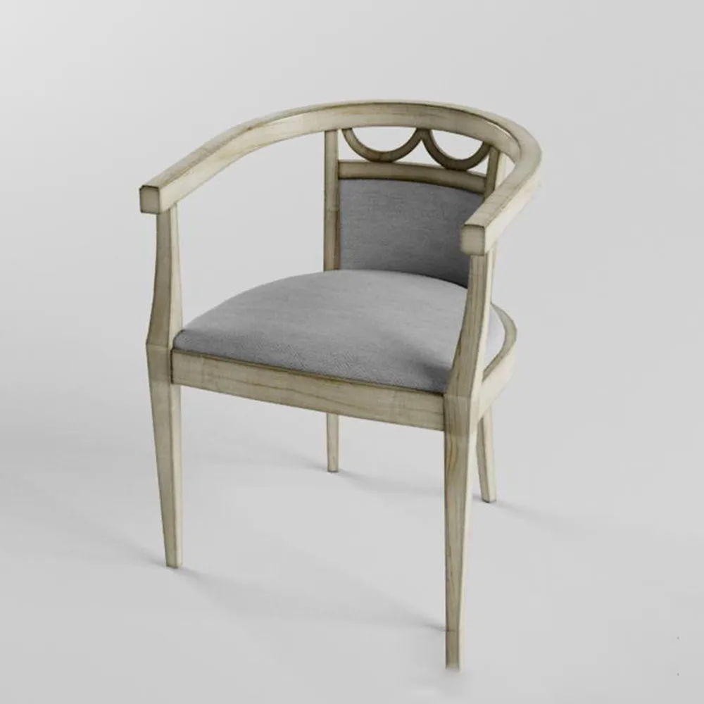 furniture - Old chair with back and armrests 3D Model