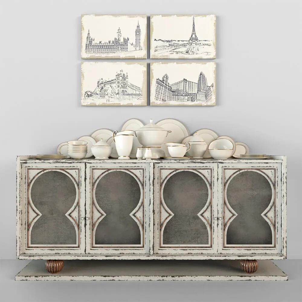 furniture - Old chest of drawer 008 3D Model