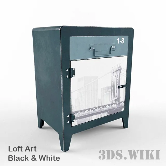 furniture - Old metal cabinet in Loft style 3D Model