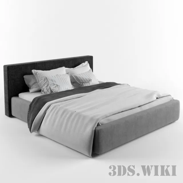 furniture - Old plain bed 3D Model