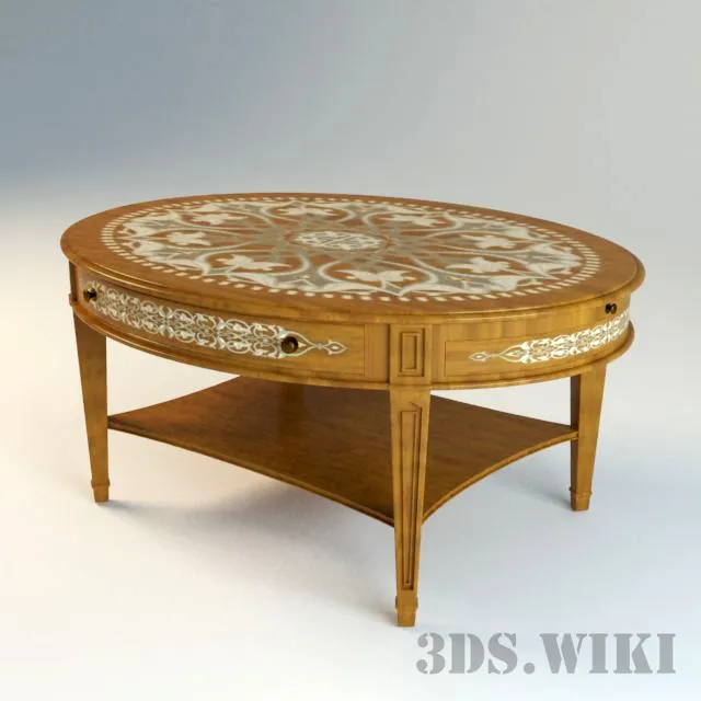furniture - Old round classic table 3D Model