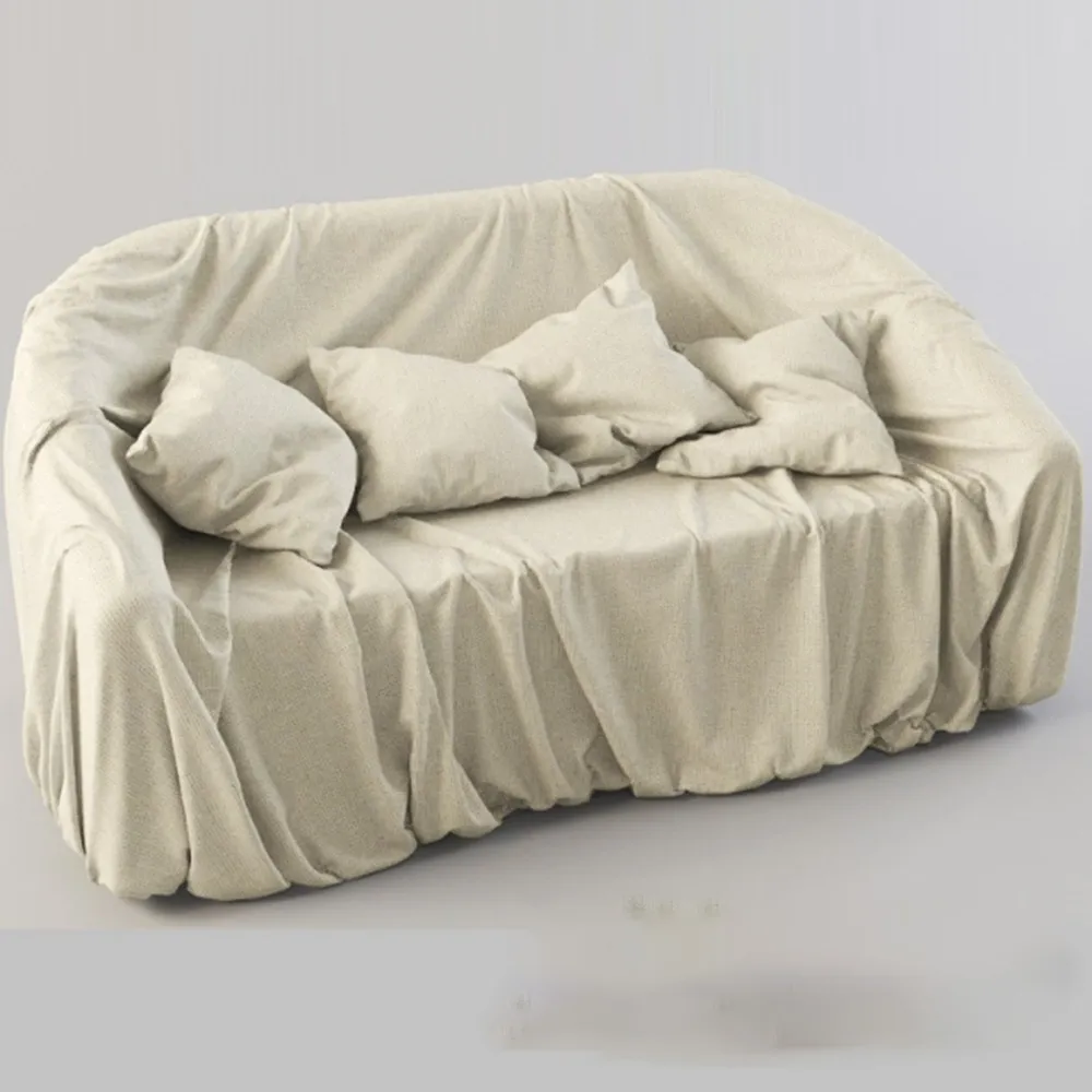 furniture - Old sackcloth sofa 3D Model
