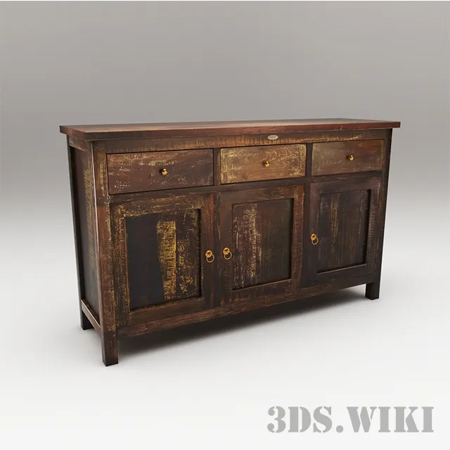 furniture - Old wooden chest of drawers 3D Model