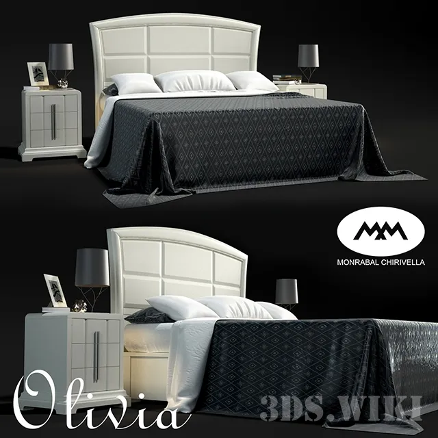furniture - Olivia bed from Monrabal Chirivella factory 3D Model