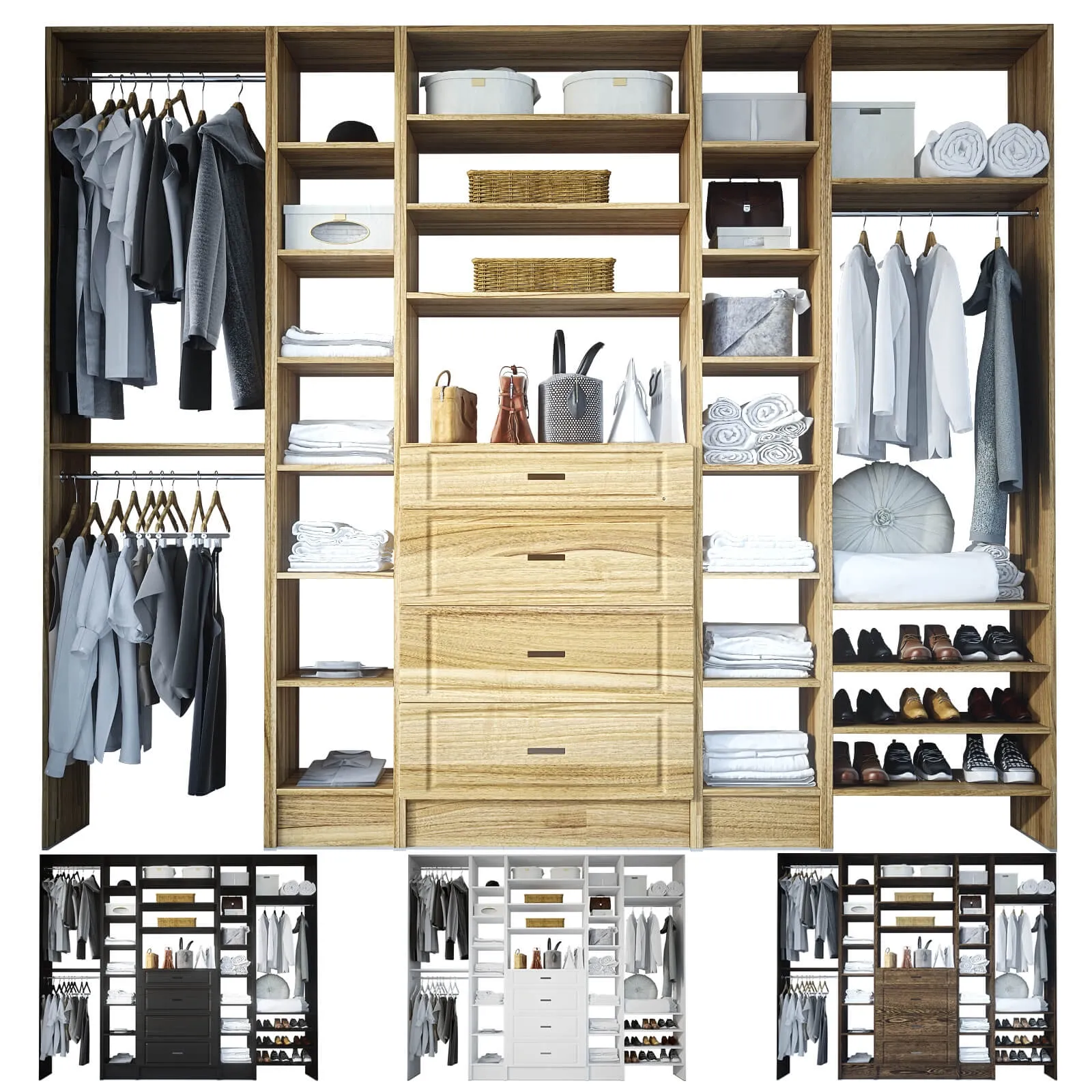 furniture - Open wardrobe with filling 3D Model