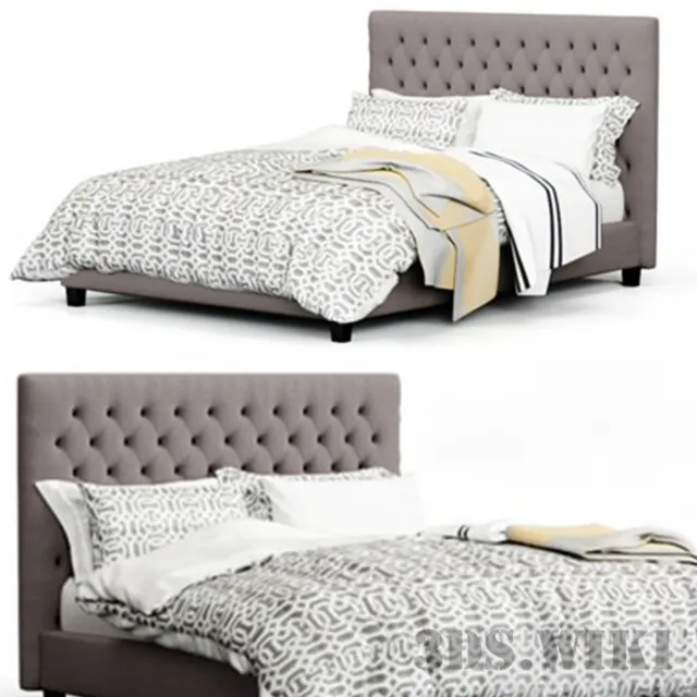 furniture - Organic Duvet Cover & Sham bed 3D Model