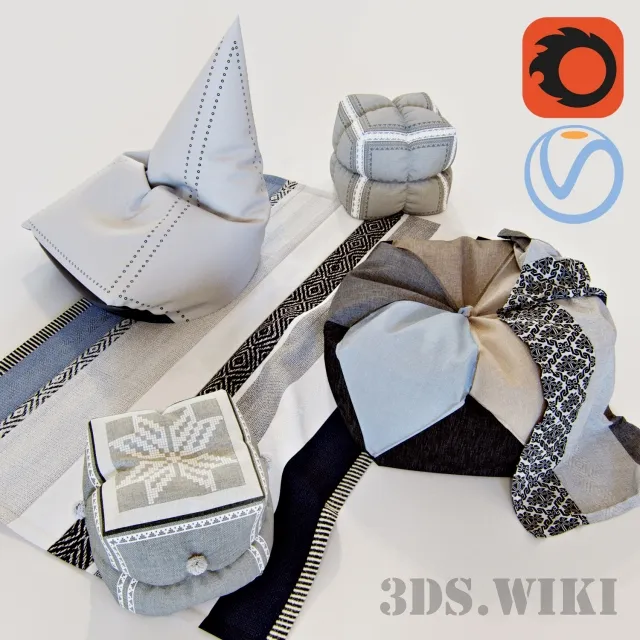 furniture - Ottoman in the Scandinavian 3D Model