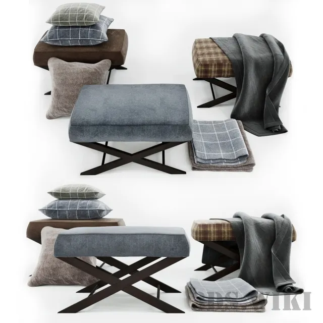 furniture - Ottoman (stool) Alex Footrtool from the Neptune company. 3D Model