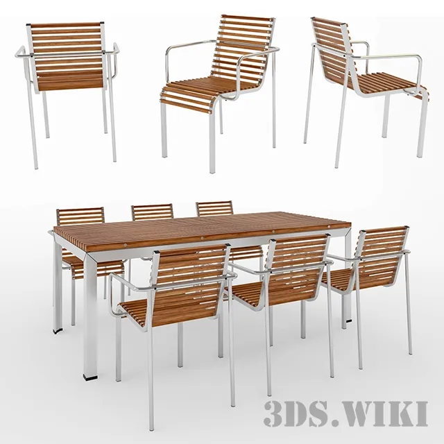 furniture - Outdoor table and chair EXTEMPORE 3D Model