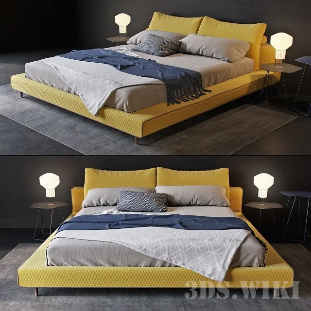 furniture - Owen double bed by Bonaldo 3D Model