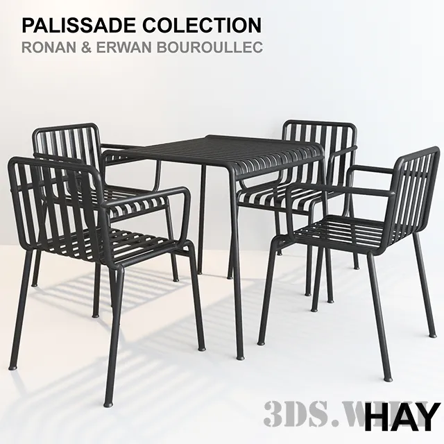 furniture - Palissade Collection table and chairs 3D Model