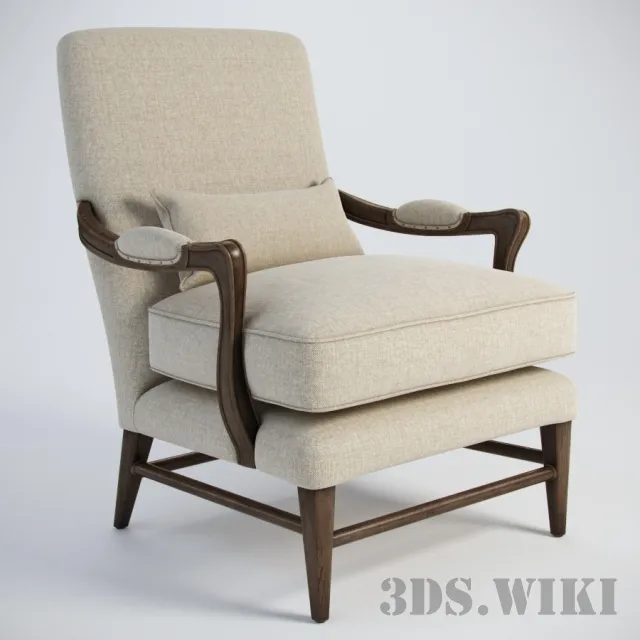 furniture - PALMER ARMCHAIR 602.025-IV03 3D Model