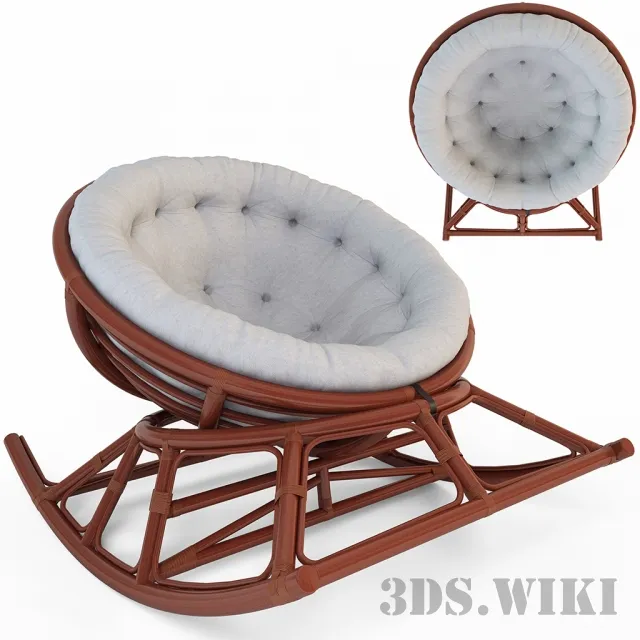 furniture - PAPASAN ROCKER CHAIR 3D Model