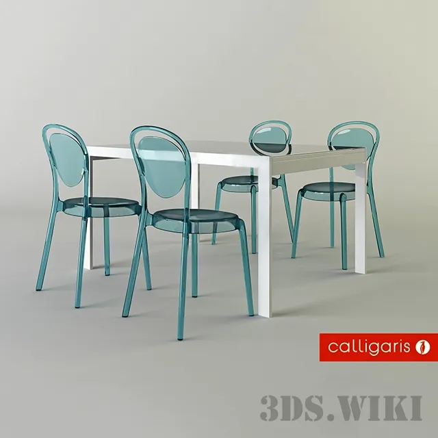 furniture - Parisien chair and Key chair - Calligaris 3D Model