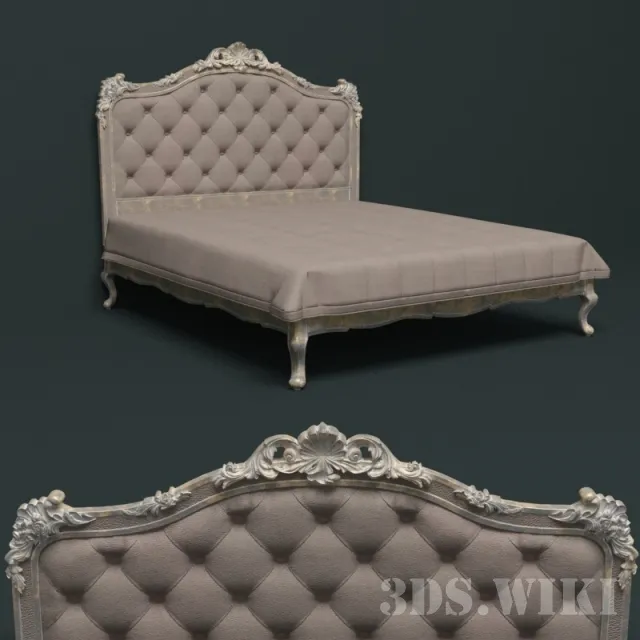 furniture - Patterned Double Bed 3D Model