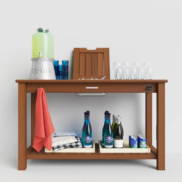 furniture - pb Chatham Ultimate Bar  console table 3D Model