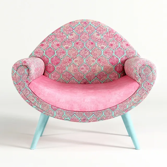 furniture - Pink armchair 3D Model