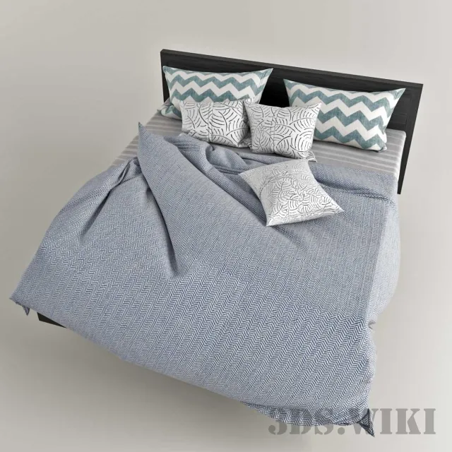 furniture - Plain old double bed 3D Model