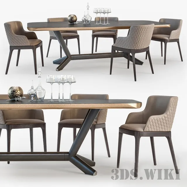furniture - Planer table Magda armchair Cattelan Italia 3D Model