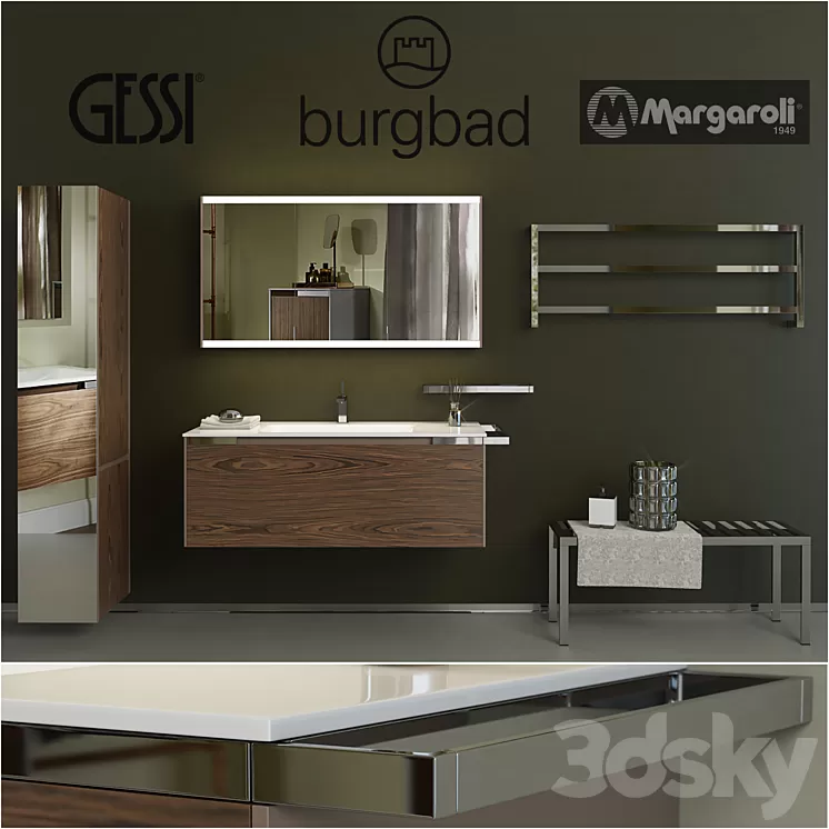 Furniture plumbing and decoration in the bathroom - Burgbad - Yso 3D Model