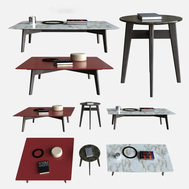 furniture - Poliform coffee tables 02 3D Model