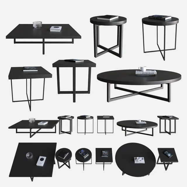 furniture - Poliform coffee tables 5 3D Model