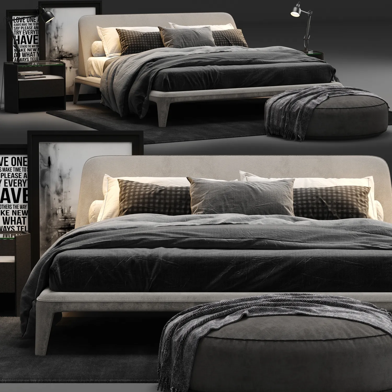furniture - Poliform Kelly Imbottito bed 3D Model