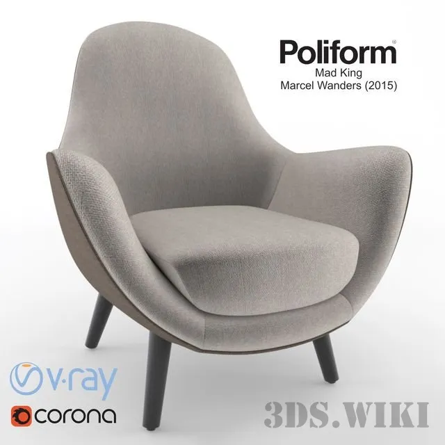 furniture - Poliform Mad King armchair 3D Model