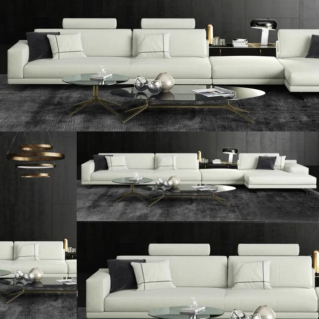 furniture - Poliform mondrian sofa 02 3D Model