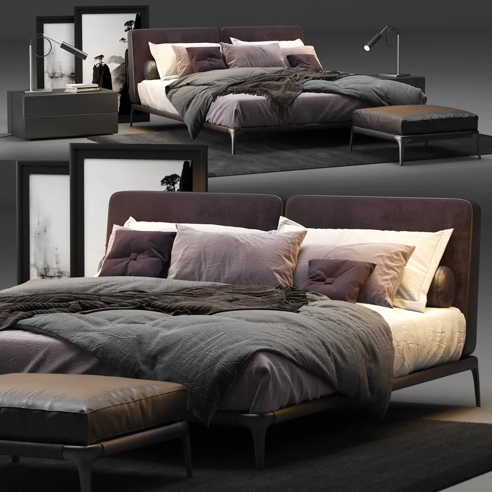 furniture - Poliform Park Uno bed 3D Model