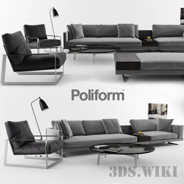 furniture - Poliform Set 05 3D Model