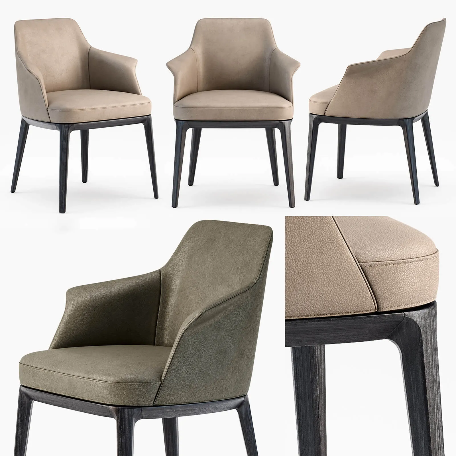 furniture - Poliform Sophie armchair 09 3D Model