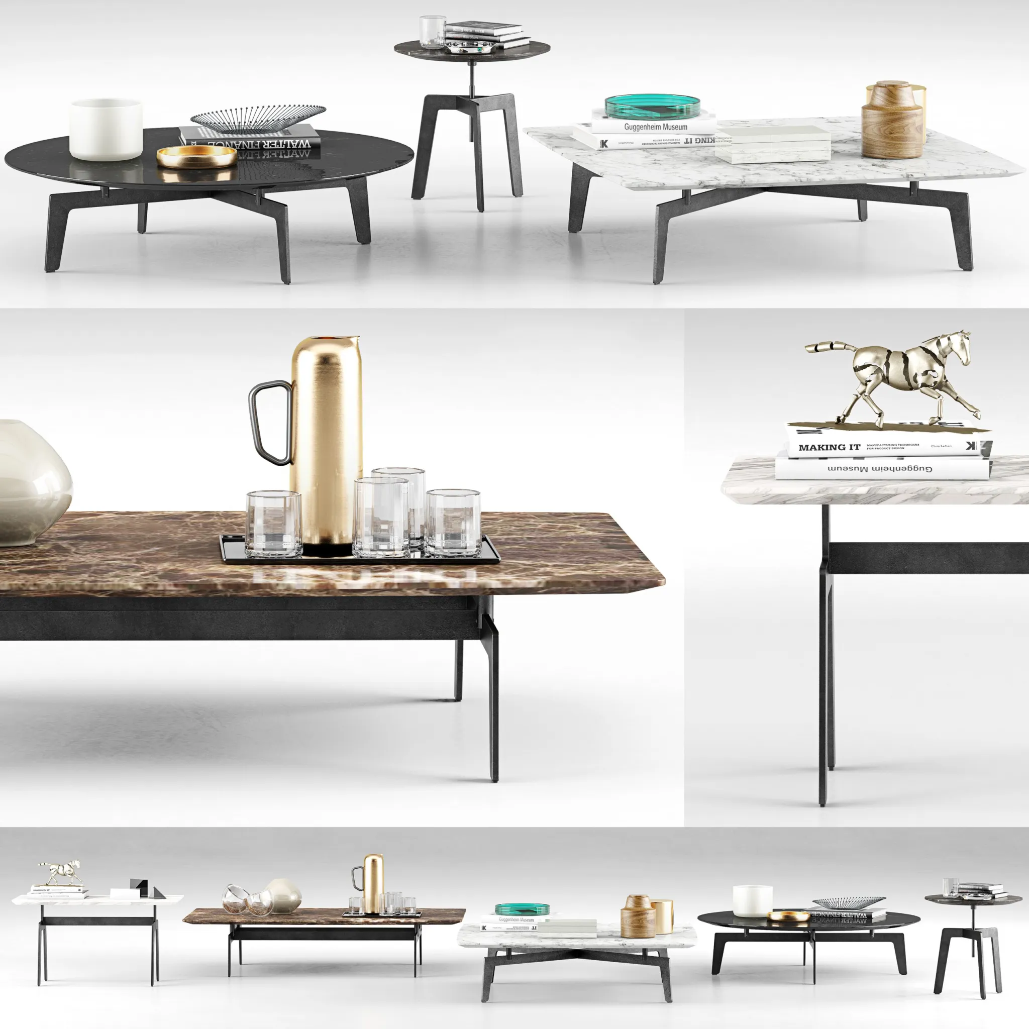 furniture - Poliform Tribeca coffee table 05 3D Model