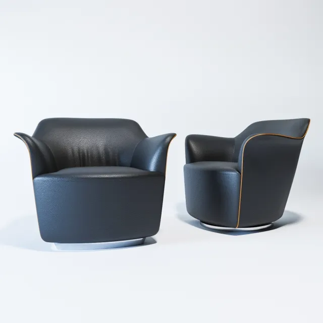 furniture - Poltrona Frau Aida armchair and swivel armchair 3D Model