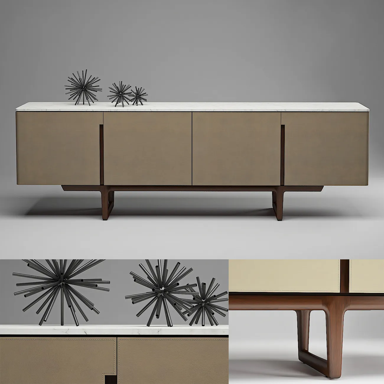 furniture - Poltrona Frau law sideboard 01 3D Model