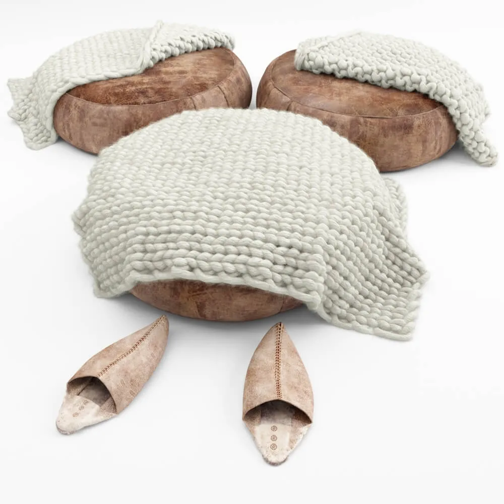 furniture - Poof rugs 85 3D Model