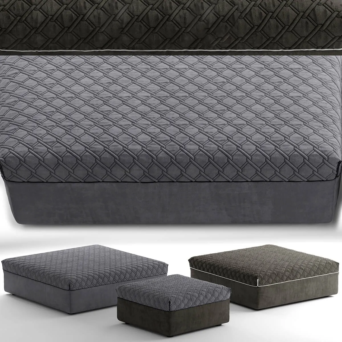 furniture - Poof vittoria frigerio Sforza 3D Model