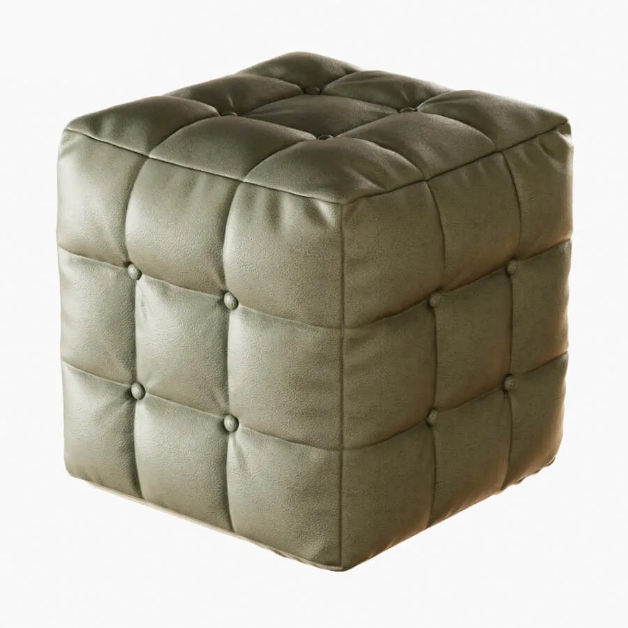 furniture - Poof with buttons 3D Model