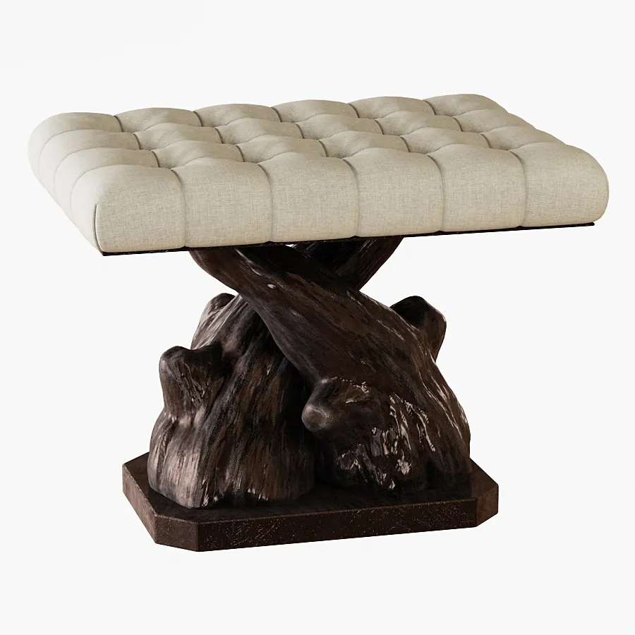 furniture - Pouf Boiserie 3D Model