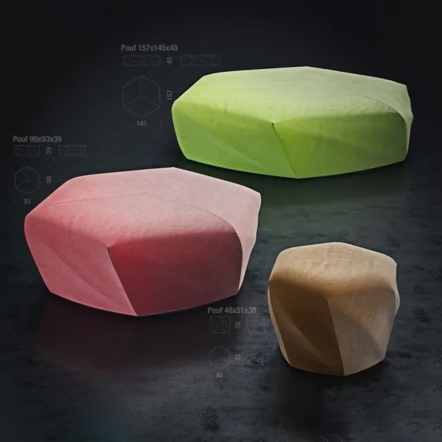 furniture - Pouf - Brook - Moroso 3D Model