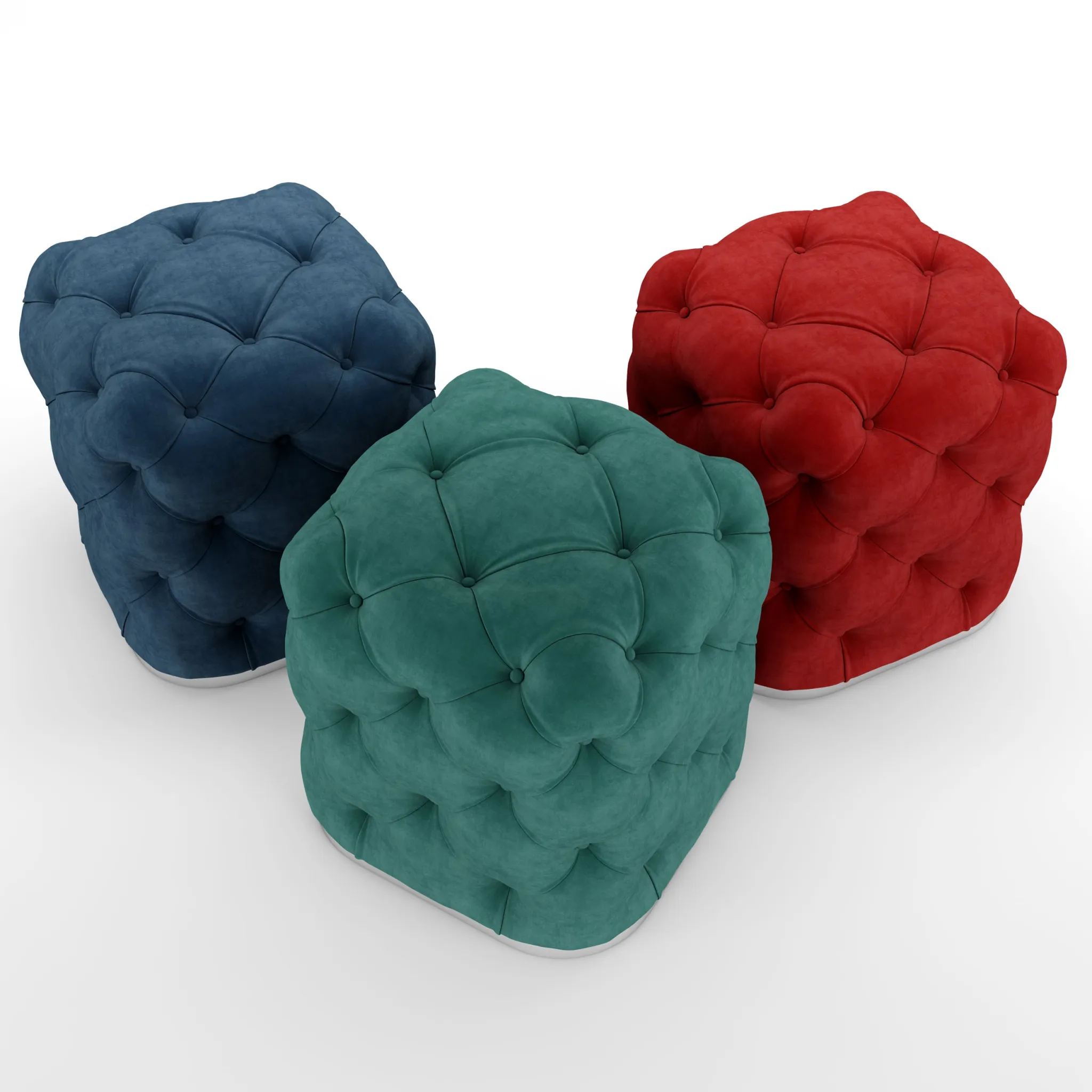 furniture - Pouf Classic Chesterfield 3D Model