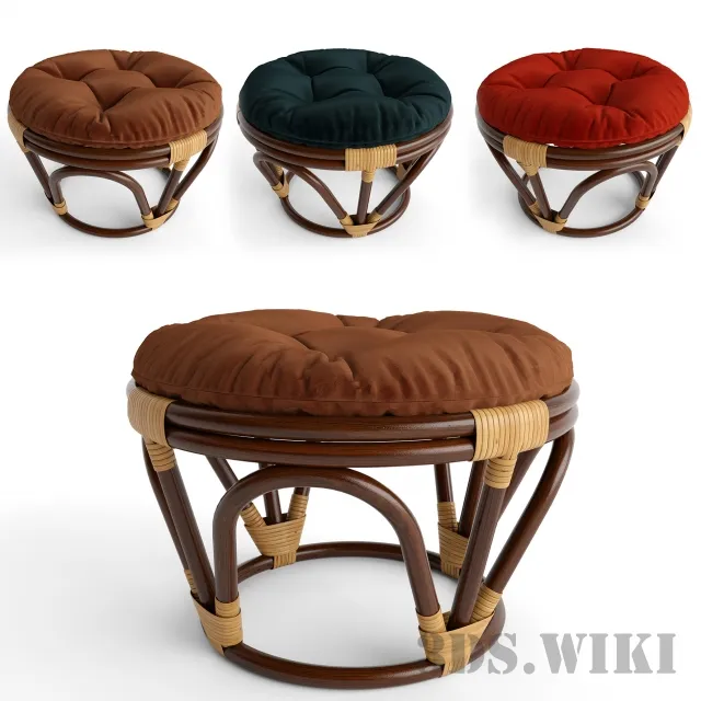 furniture - Pouf round xavier ottoman 3D Model