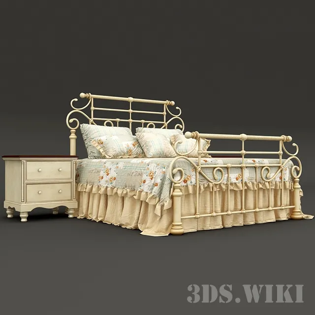 furniture - Provence bed 3D Model