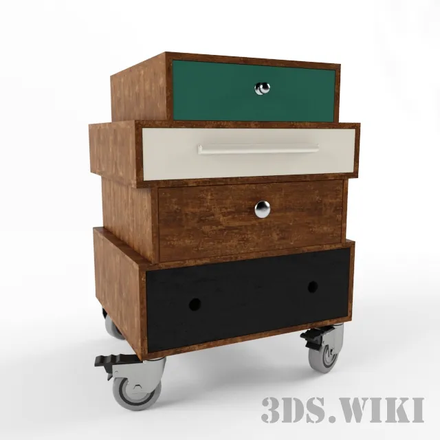 furniture - Pull-out cabinet with wheels from House Doctor DK 3D Model