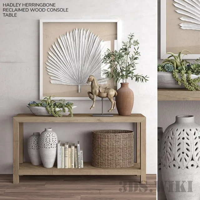 furniture - Reclaimed Wood Console Table 3D Model