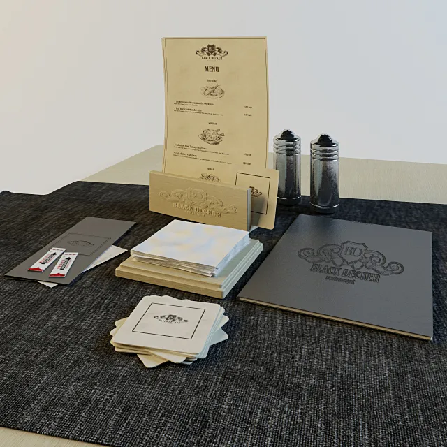 furniture - Restaurant set 03 3D Model