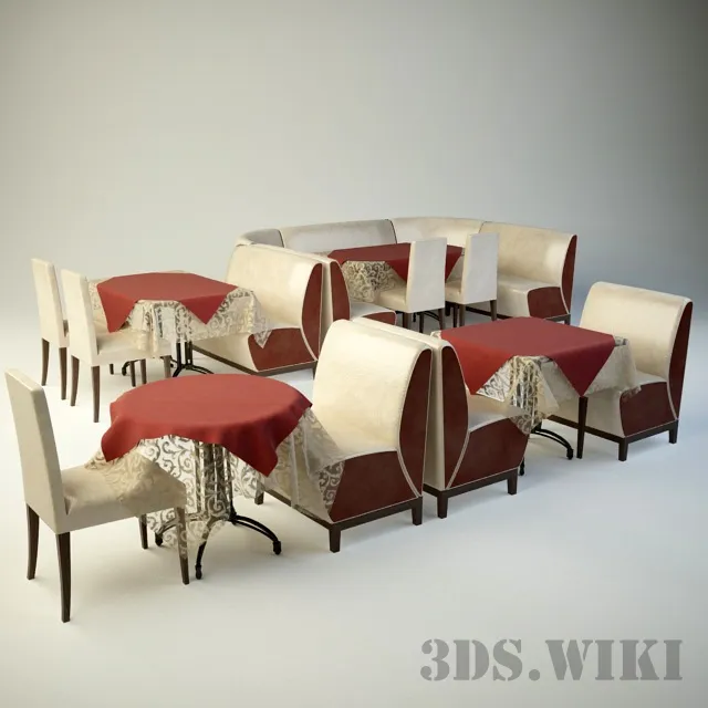 furniture - Restaurant tables chairs and armchairs 3D Model