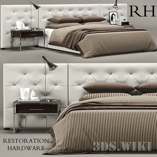furniture - RH Modern Custom Diamond Bed 3D Model