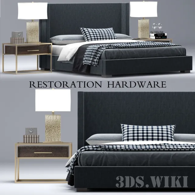 furniture - RH Modern Custom Shelter Platform Bed 3D Model