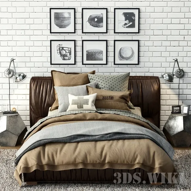 furniture - RH SONA UPHOLSTERED PLATFORM bed 3D Model